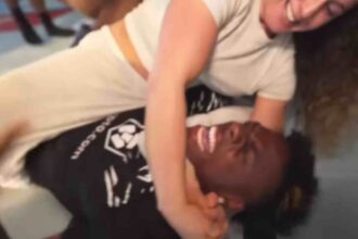 IShowSpeed gets tapped 3 times by UFC fighter Vanessa Demopolous in rapid-fire fashion