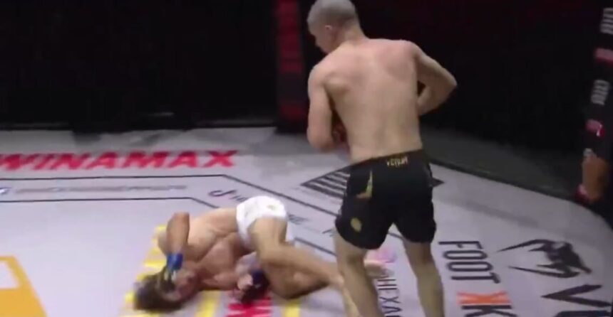 Missed Fists: Stiven Shehu saved by the bell after face-planting, comes back to win