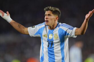 Giuliano Simeone of Argentina reacts during the FIFA World Cup 2026 South American Qualifiers