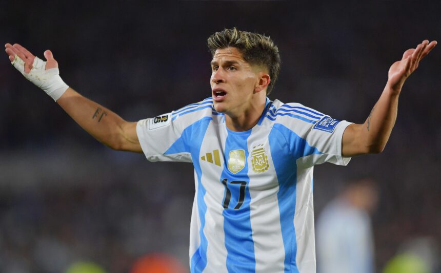 Giuliano Simeone of Argentina reacts during the FIFA World Cup 2026 South American Qualifiers