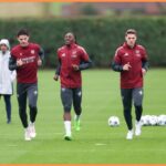 Viktor Gyokeres in Arsenal training