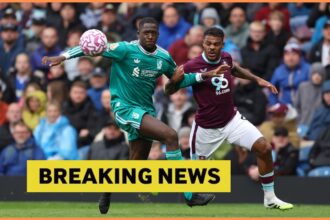 Ibrahima Konate in action for Liverpool vs Burnley