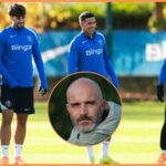 Marc Guiu in Chelsea training, and Enzo Maresca
