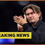 Thomas Frank applauds the Tottenham fans