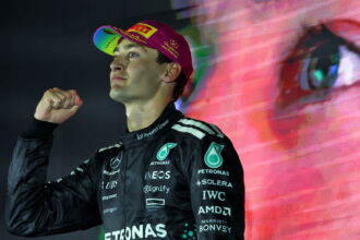 George Russell celebrates Singapore GP win with Lewis Hamilton tribute