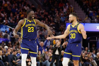 Stephen Curry and Draymond Green of Golden State Warriors.