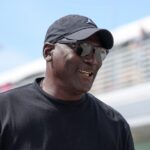 Michael Jordan, NBA Hall of Famer and co-owner of 23XI Racing walks the grid prior to the NASCAR Cup Series Straight Talk Wireless 400 at Homestead-Miami Speedway.