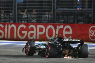 Russell edges Verstappen for Singapore GP pole