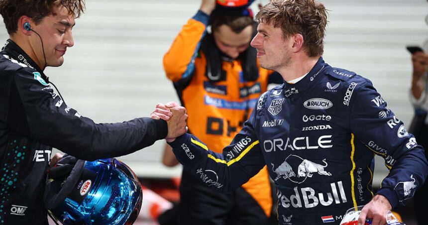 Russell turns attention to Verstappen after surprise pole