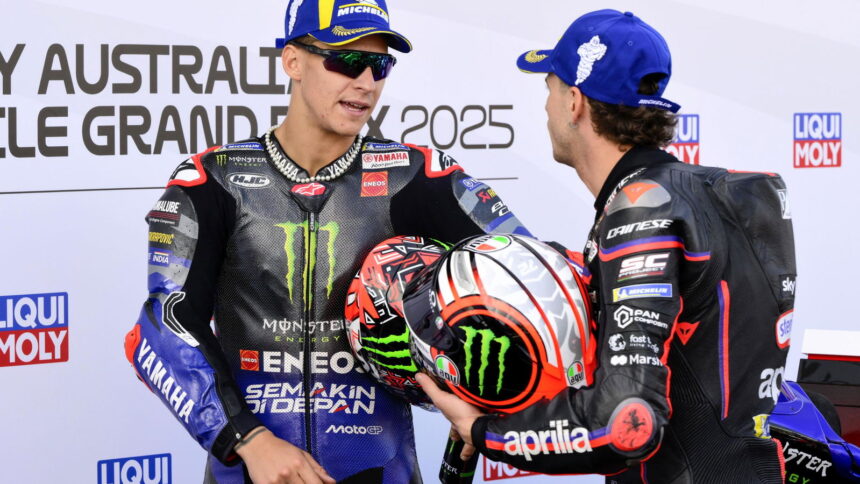 Starting grid for the 2025 MotoGP Australian Grand Prix after penalties
