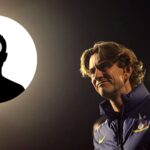 Tottenham manager Thomas Frank with overlay of mystery player