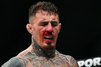 Tom Aspinall shouts ‘this is bullsh*t’ after eye poke from Ciryl Gane ends UFC 321 main event