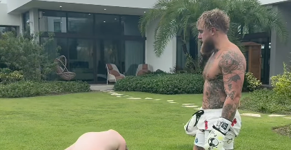 Video: Jake Paul prepares for Tank Davis with backyard beatdown of influencer