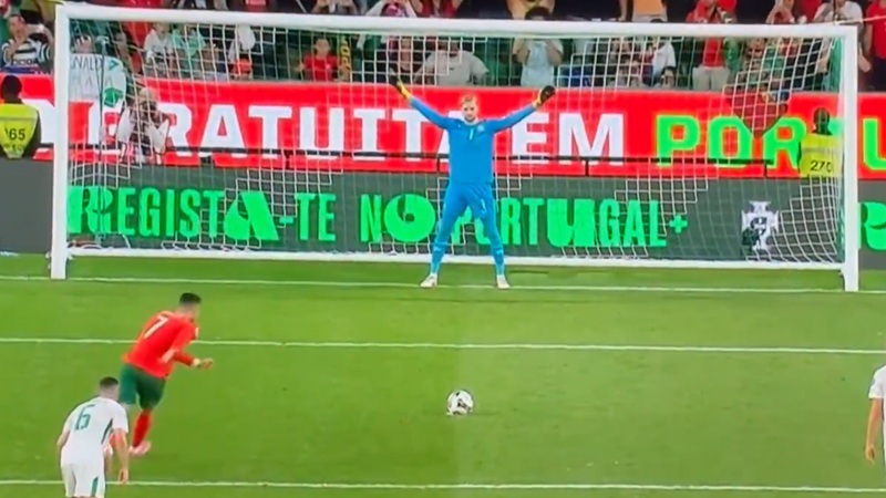 Ireland goalkeeper Caoimhin Kelleher denies Portugal star Cristiano Ronaldo from the spot (Video)