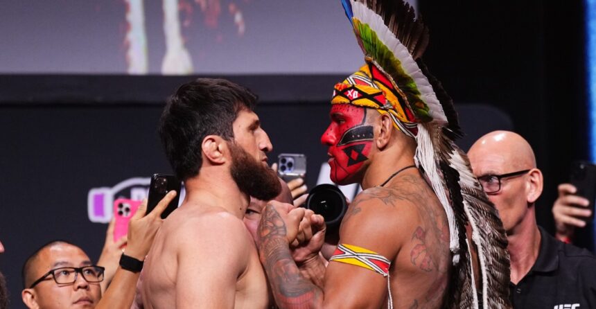 ‘All of these people tomorrow are going to cry’: Magomed Ankalaev, Alex Pereira exchange final words ahead of UFC 320