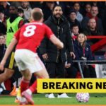 Ruben Amorim shouts instructions during Man United