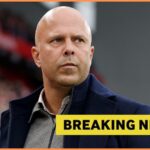 Liverpool manager Arne Slot looks on