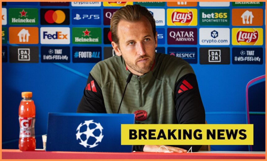 Harry Kane speaking at a press conference