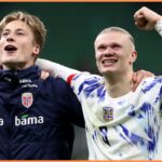 Erling Haaland celebrates Norway