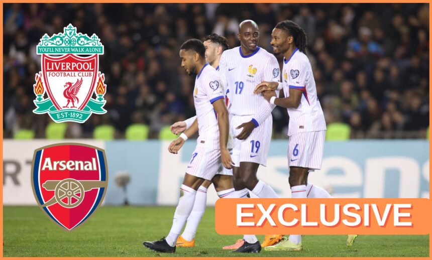 Jean-Philippe Mateta with his France teammates