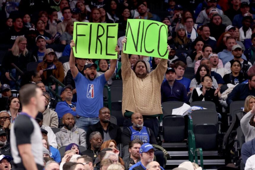 Dallas Mavericks fans protest general manager Nico Harrison