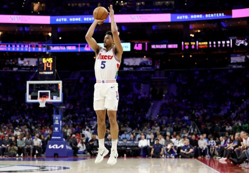 Quentin Grimes during the 2024/25 NBA season playing for the Philadelphia 76ers.