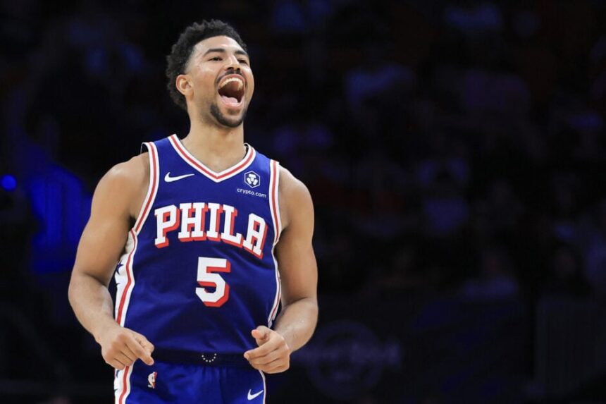 Quentin Grimes during the 2024/25 NBA season playing for the Philadelphia 76ers.