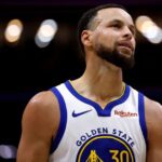 Stephen Curry #30 of the Golden State Warriors stands on the court during the fourth quarter of an NBA game against the New Orleans Pelicans at Smoothie King Center.
