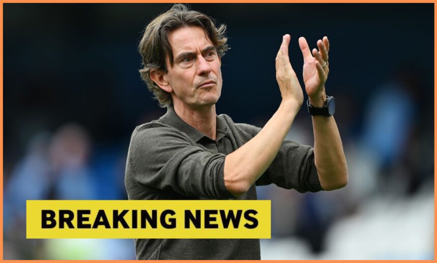 Thomas Frank applauding the fans